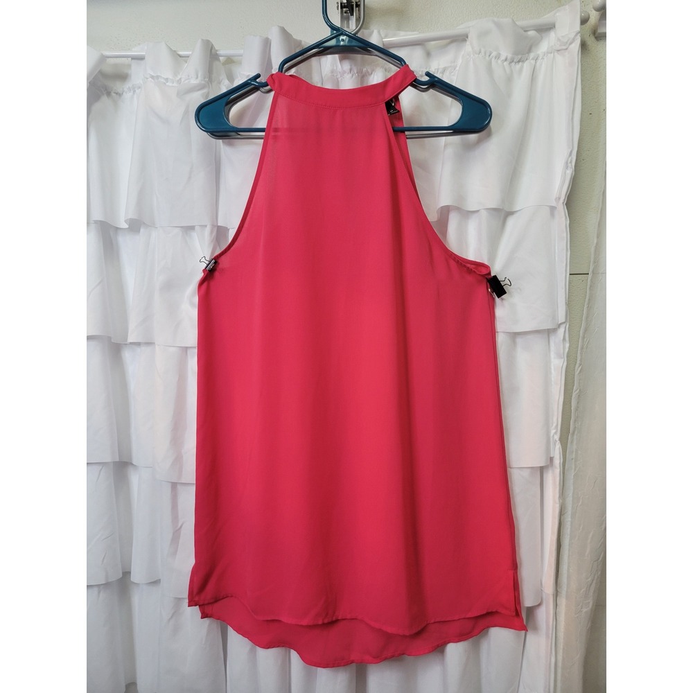 Valette Womens Hot Pink Halter Neck Keyhole Back Chiffon Tank Top Size M 1804
